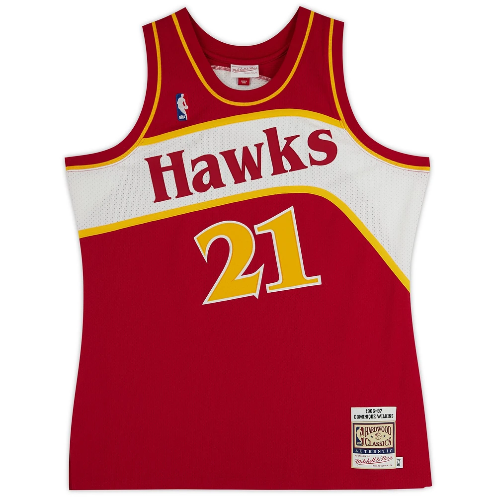 Dominique Wilkins Atlanta Hawks Autographed Mitchell & Ness 1986-87 Red Authentic Jersey with Multiple Inscriptions - Limited Edition of 12