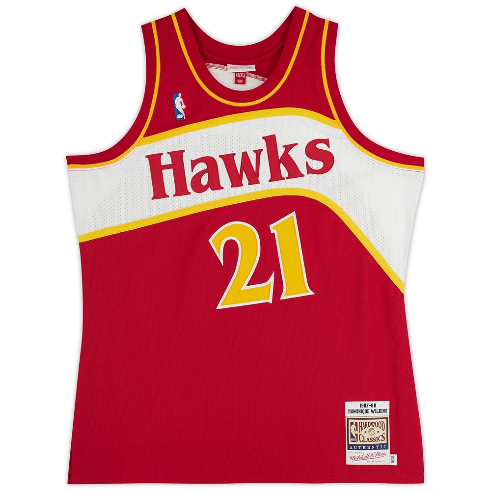 Dominique Wilkins Atlanta Hawks Autographed Mitchell & Ness 1987-88 Red Authentic Jersey