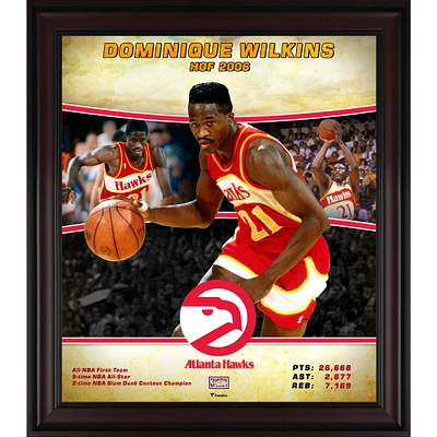 Dominique Wilkins Atlanta Hawks Framed 15" x 17" Hardwood Classics Player Collage