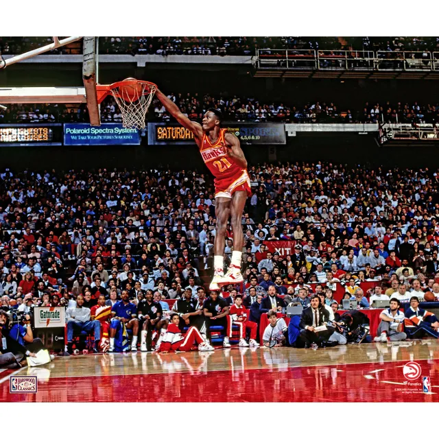 Shawn Kemp Seattle Supersonics Unsigned NBA-All-Star 1990 Slam Dunk Contest  Sideways Dunk Photograph