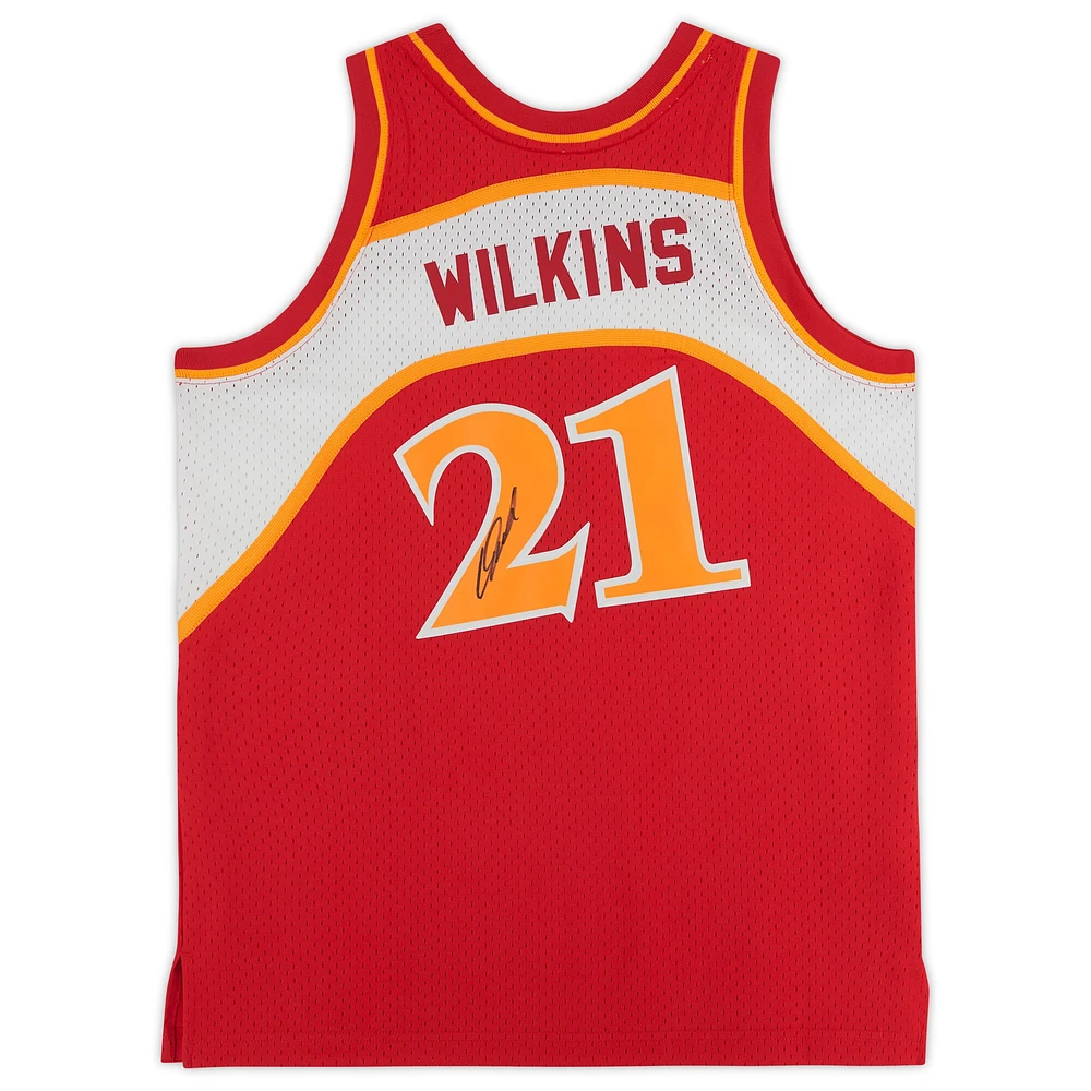 Dominique Wilkins Red Atlanta Hawks Autographed Mitchell & Ness 1986 Replica Jersey