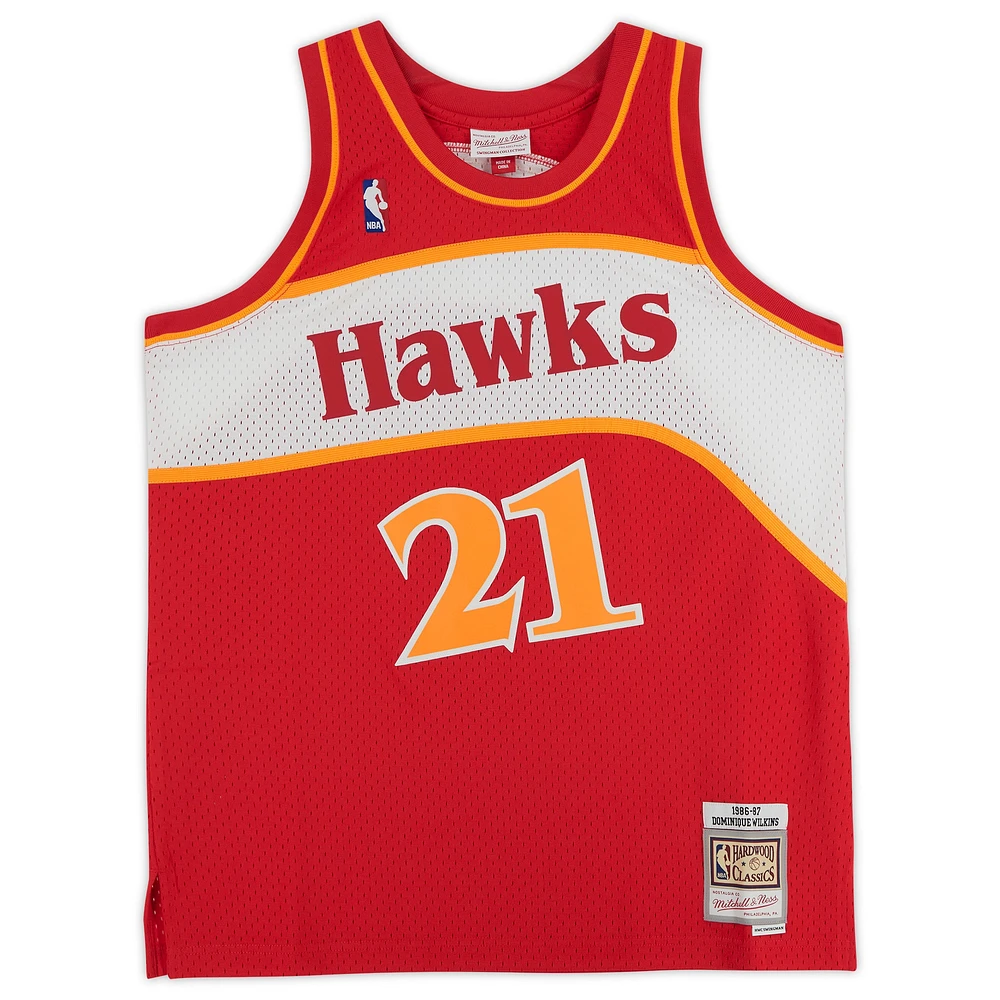 Dominique Wilkins Red Atlanta Hawks Autographed Mitchell & Ness 1986 Replica Jersey