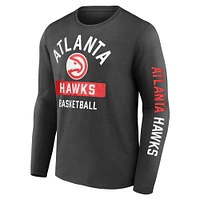 T-shirt à manches longues Fanatics pour hommes Atlanta Hawks noir