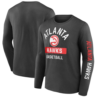 T-shirt à manches longues Fanatics pour hommes Atlanta Hawks noir