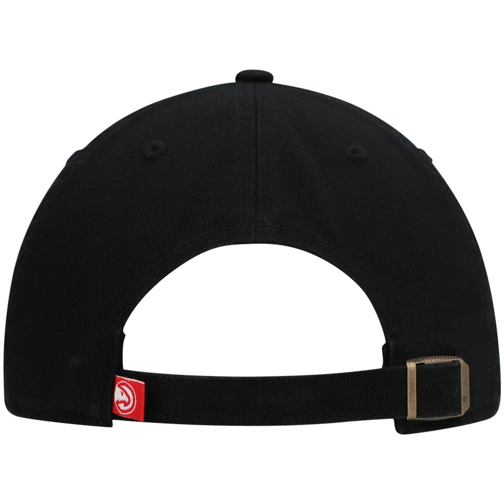 Men's '47 Black Atlanta Hawks Team Clean Up Adjustable Hat