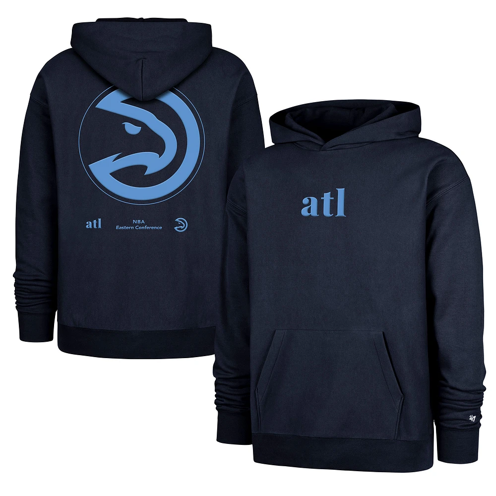 Men's '47 Navy Atlanta Hawks 2024/25 City Edition Double Crossover Foundation Pullover Hoodie