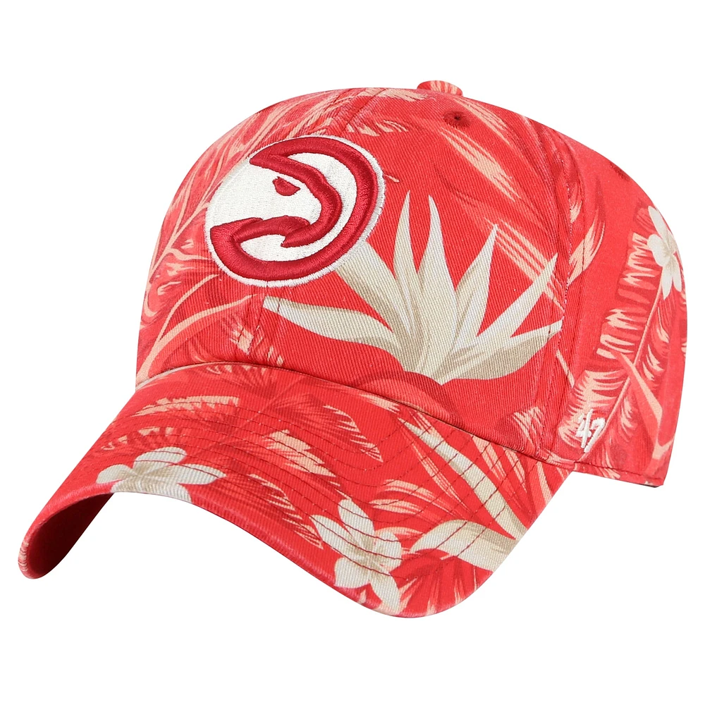 Men's '47 Red Atlanta Hawks Tropicalia Floral Clean Up Adjustable Hat