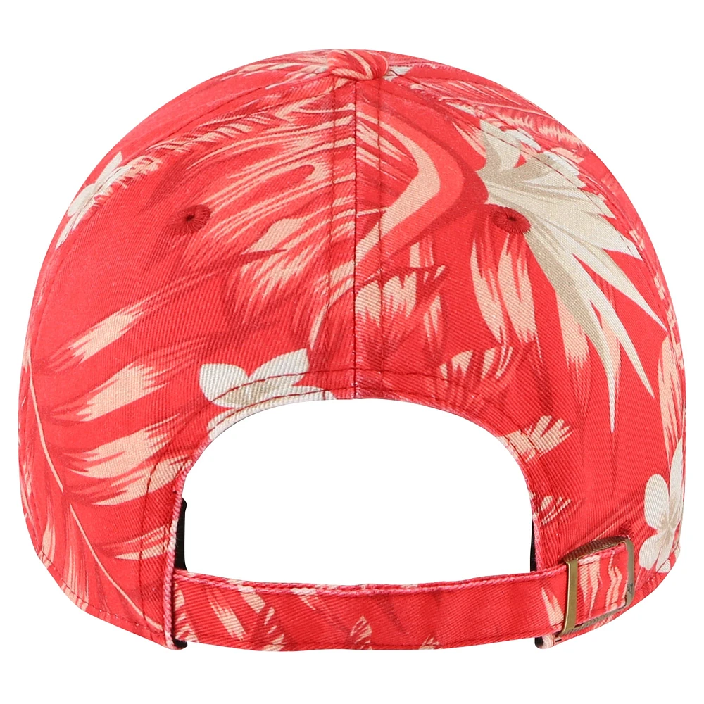 Men's '47 Red Atlanta Hawks Tropicalia Floral Clean Up Adjustable Hat