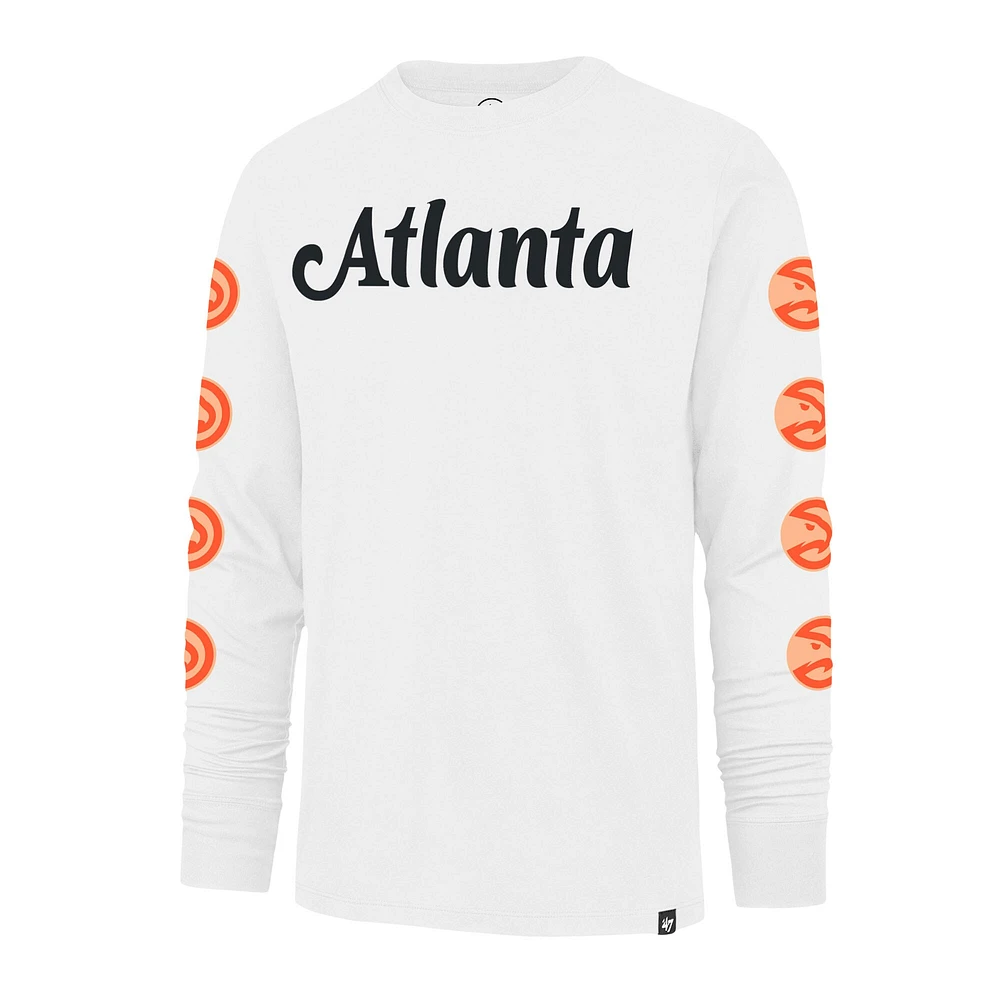 T-shirt à manches longues Downtown Franklin '47 Atlanta Hawks City Edition pour homme