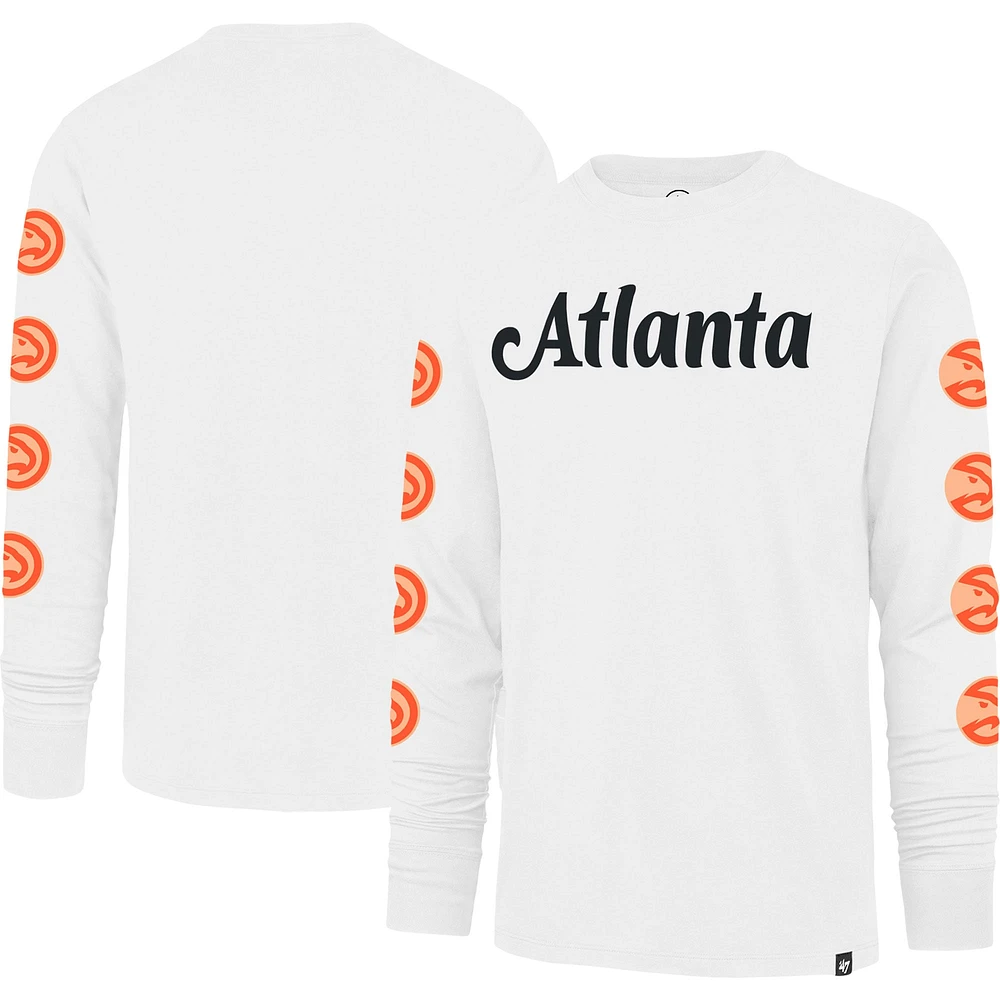 T-shirt à manches longues Downtown Franklin '47 Atlanta Hawks City Edition pour homme