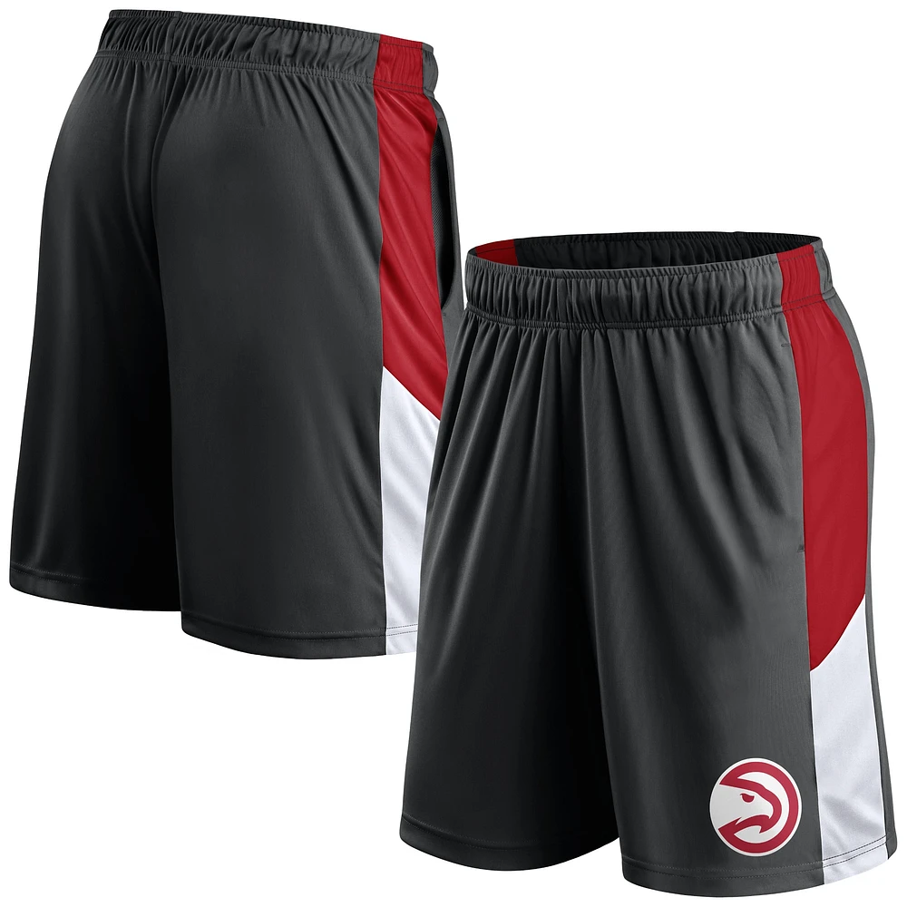 Short d'entraînement Fanatics pour homme, noir, Atlanta Hawks