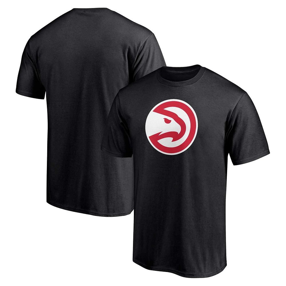 T-shirt noir avec logo principal des Atlanta Hawks Fanatics pour hommes