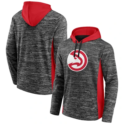 Fanatics Charcoal Atlanta Hawks Instant Replay Colorblock pour hommes - Chandail à capuchon