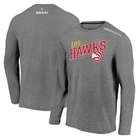 Men's Fanatics Heather Charcoal Atlanta Hawks 2021 Noches Éne-Bé-A Authentic Shooting Long Sleeve T-Shirt