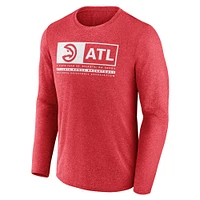 T-shirt de jeu à trois points des Atlanta Hawks Fanatics Heather Red pour hommes