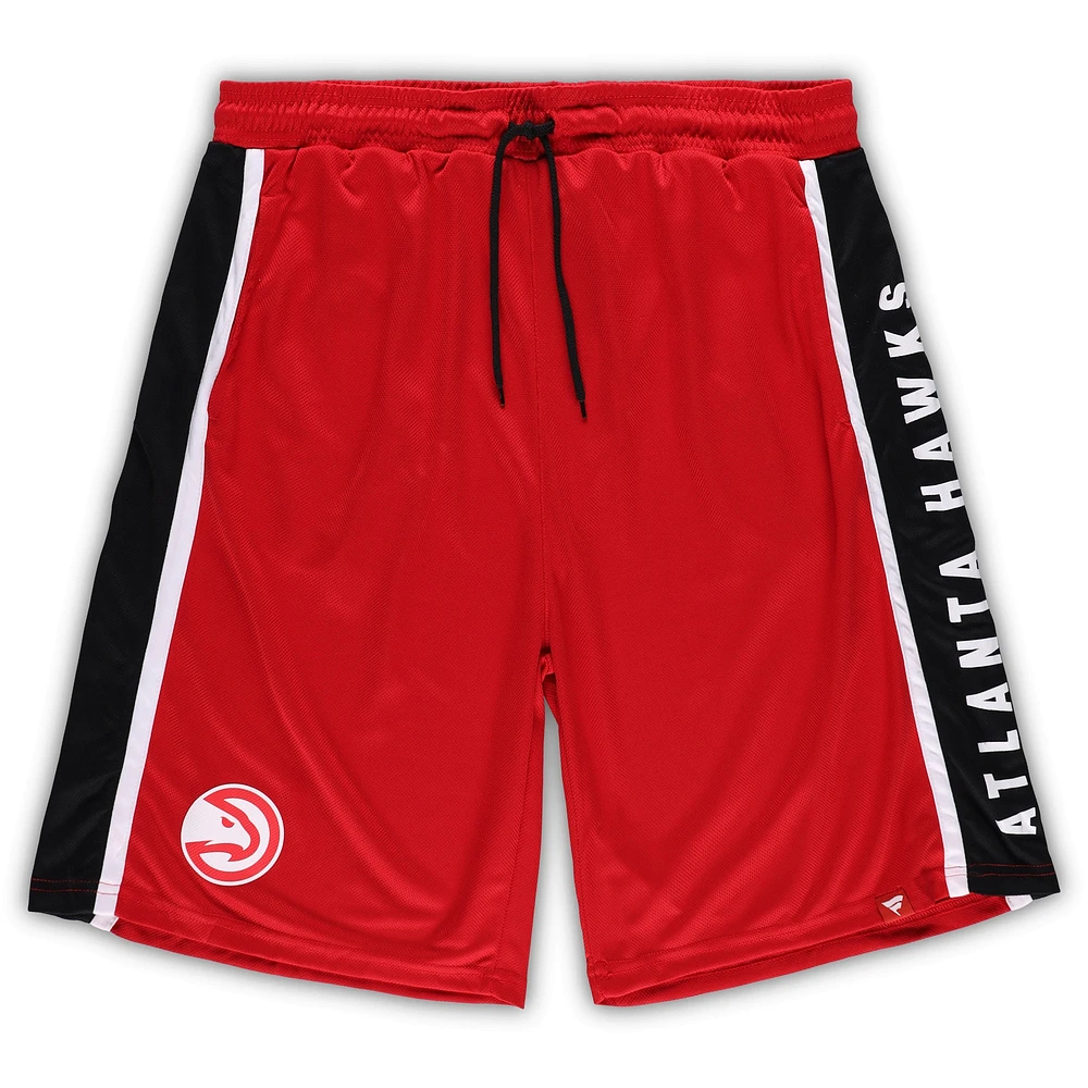 Short rouge en maille emblématique Fanatics Atlanta Hawks Big & Tall Referee pour hommes