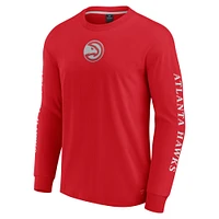 T-shirt à manches longues rouge Atlanta Hawks Elements Strive pour hommes Fanatics