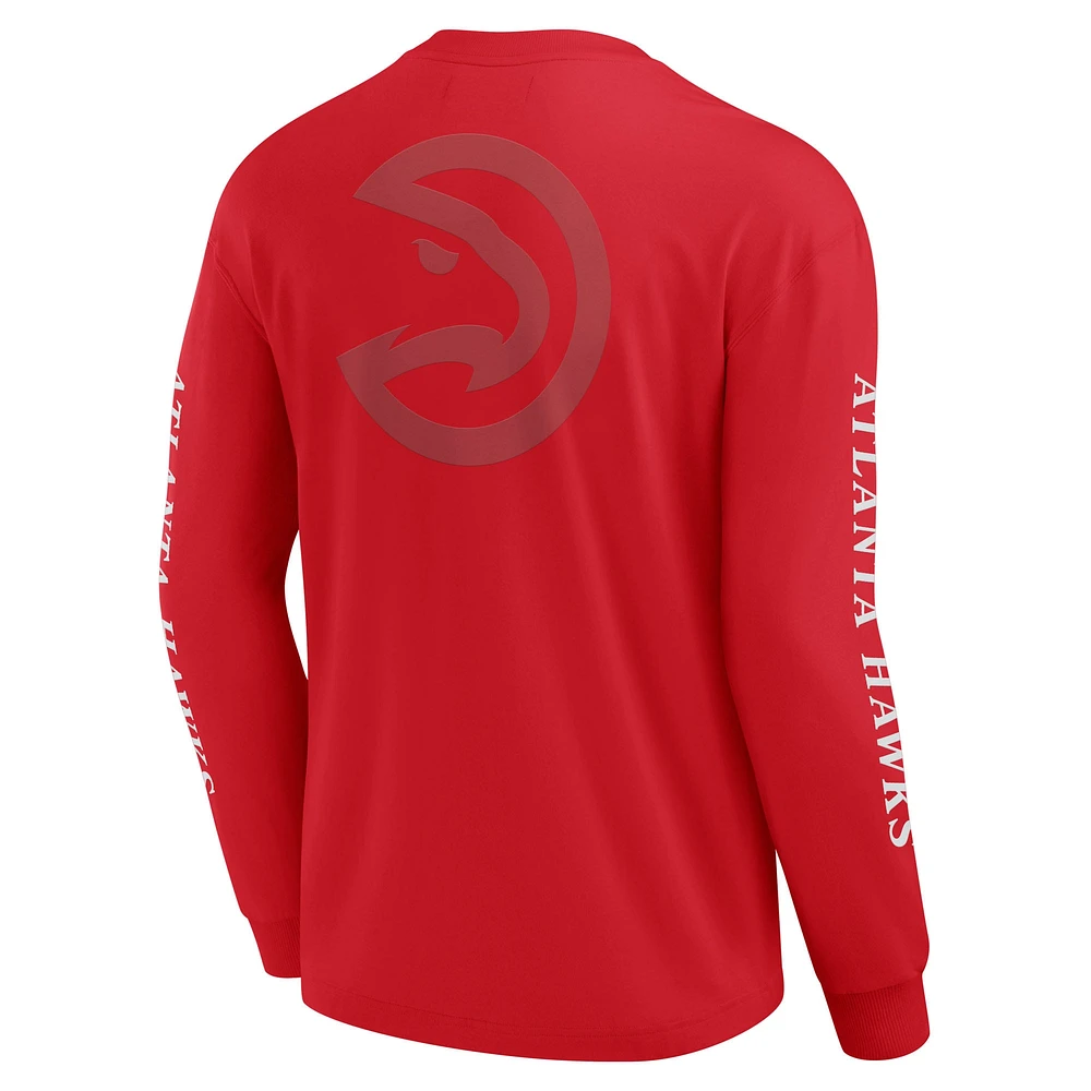 Men's Fanatics Red Atlanta Hawks Elements Strive Long Sleeve T-Shirt