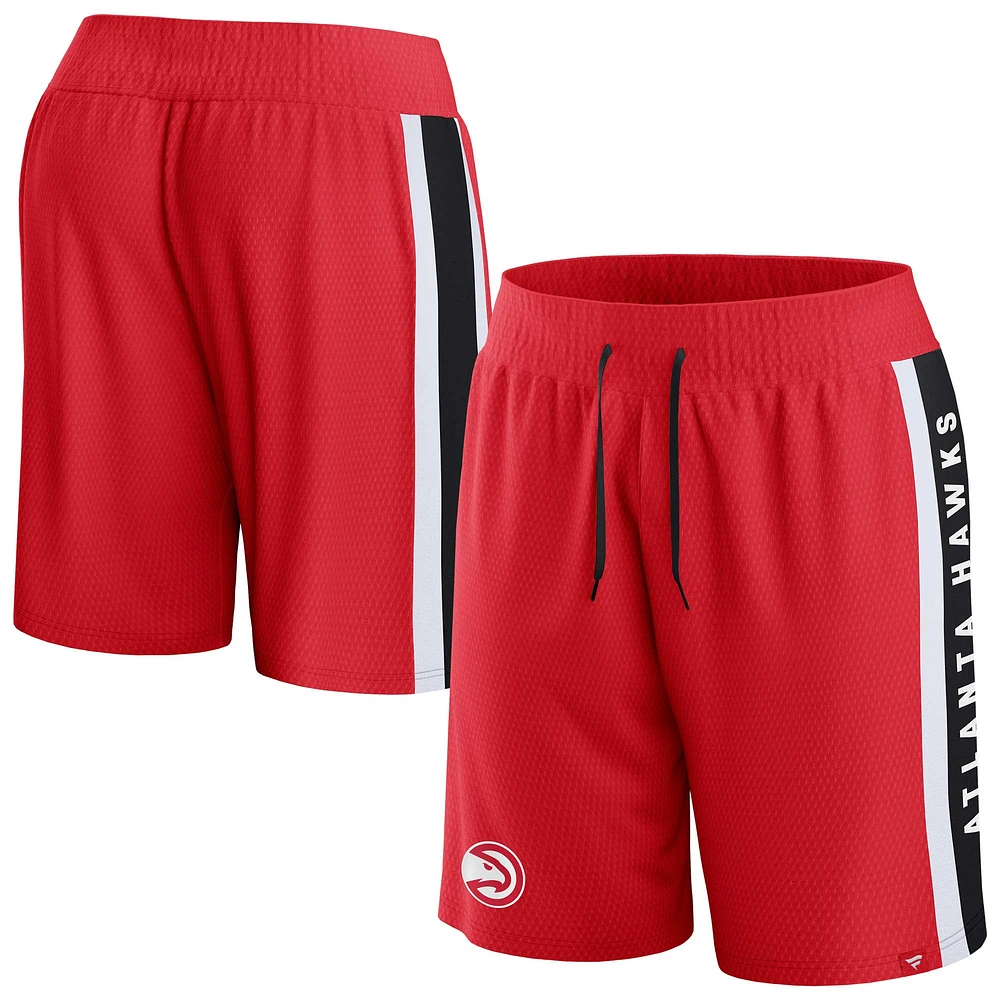 Men's Fanatics Red Atlanta Hawks Referee Iconic Mesh Shorts