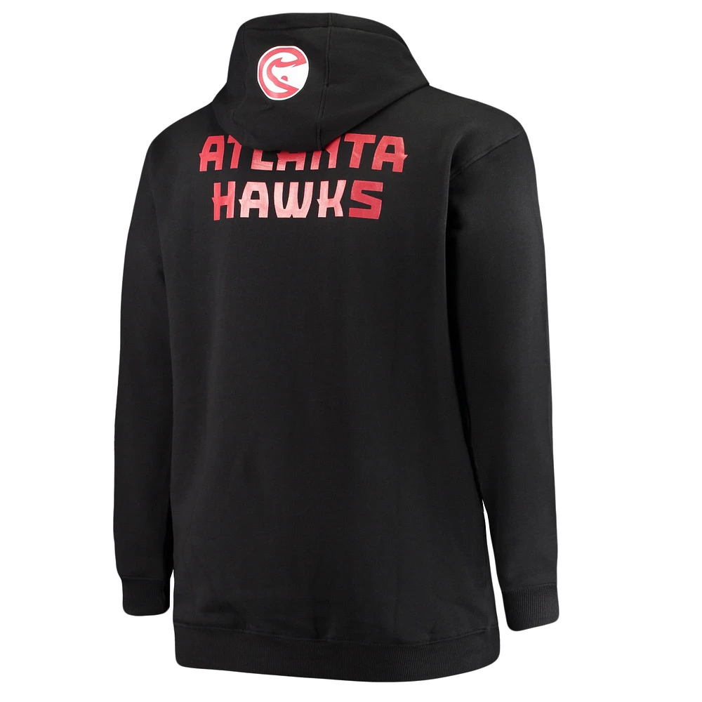 Veste à capuche entièrement zippée pour hommes Fanatics Trae Young Black Atlanta Hawks Big & Tall Player Name Number