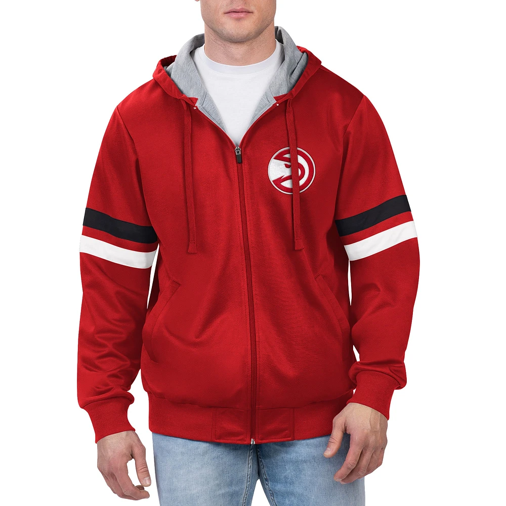 Men's G-III Sports by Carl Banks Red Atlanta Hawks Contender Full-Zip Hoodie Jacket