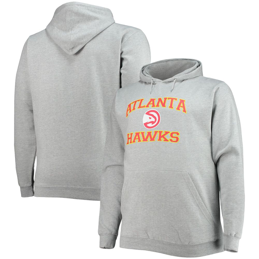 Men's Heathered Gray Atlanta Hawks Big & Tall Heart Soul Pullover Hoodie