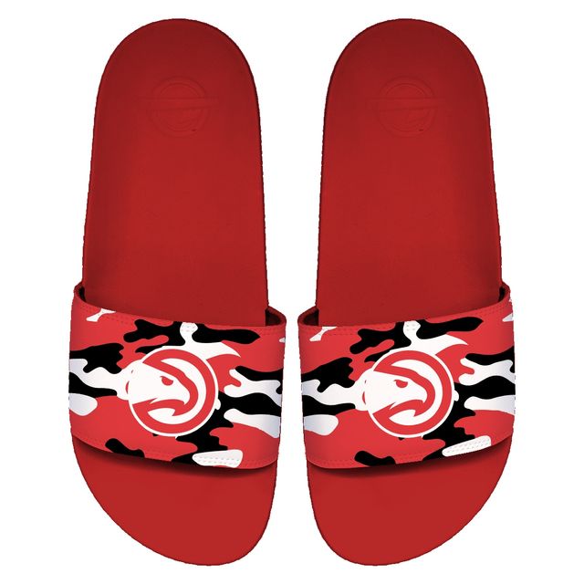 Sandales à enfiler pour hommes ISlide Atlanta Hawks Camo Motto rouges