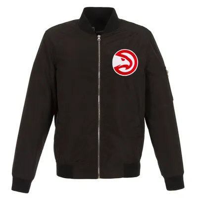 Atlanta Hawks JH Design Lightweight Nylon Full-Zip Bomber Jacket