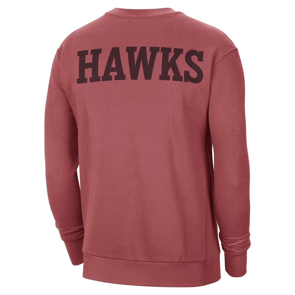 Men's Jordan Brand Red Atlanta Hawks Courtside Statement Edition Heavyweight Pullover Sweatshirt