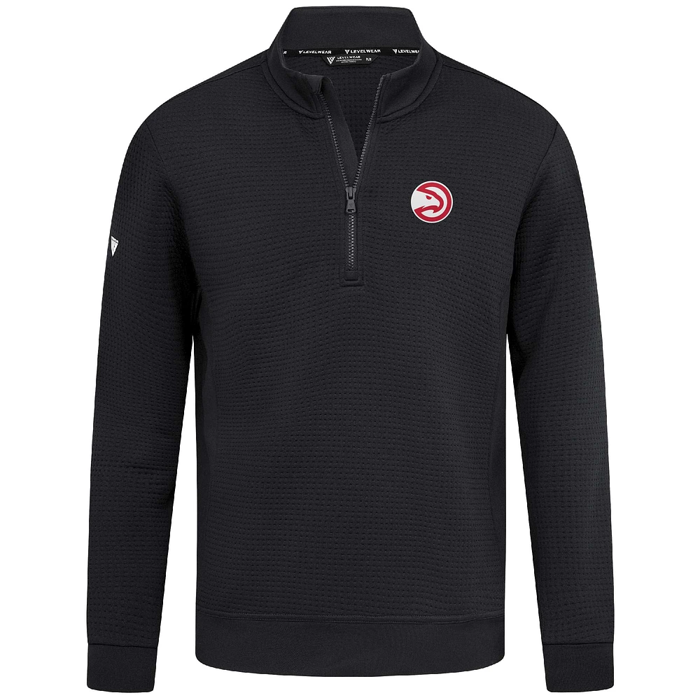 Men's Levelwear  Black Atlanta Hawks Accolade Cushion Quarter-Zip Pullover
