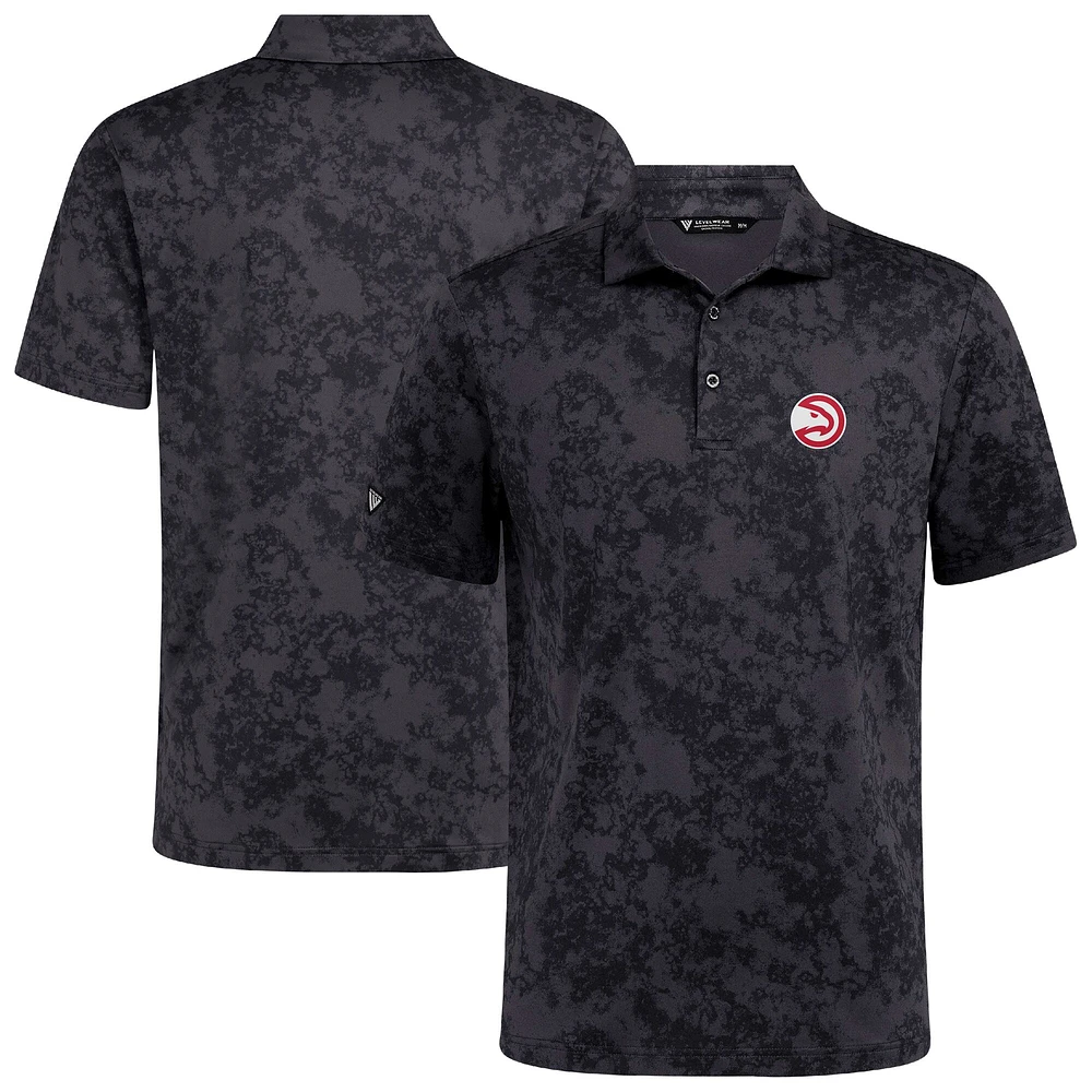 Men's Levelwear Black Atlanta Hawks Whisper Polo