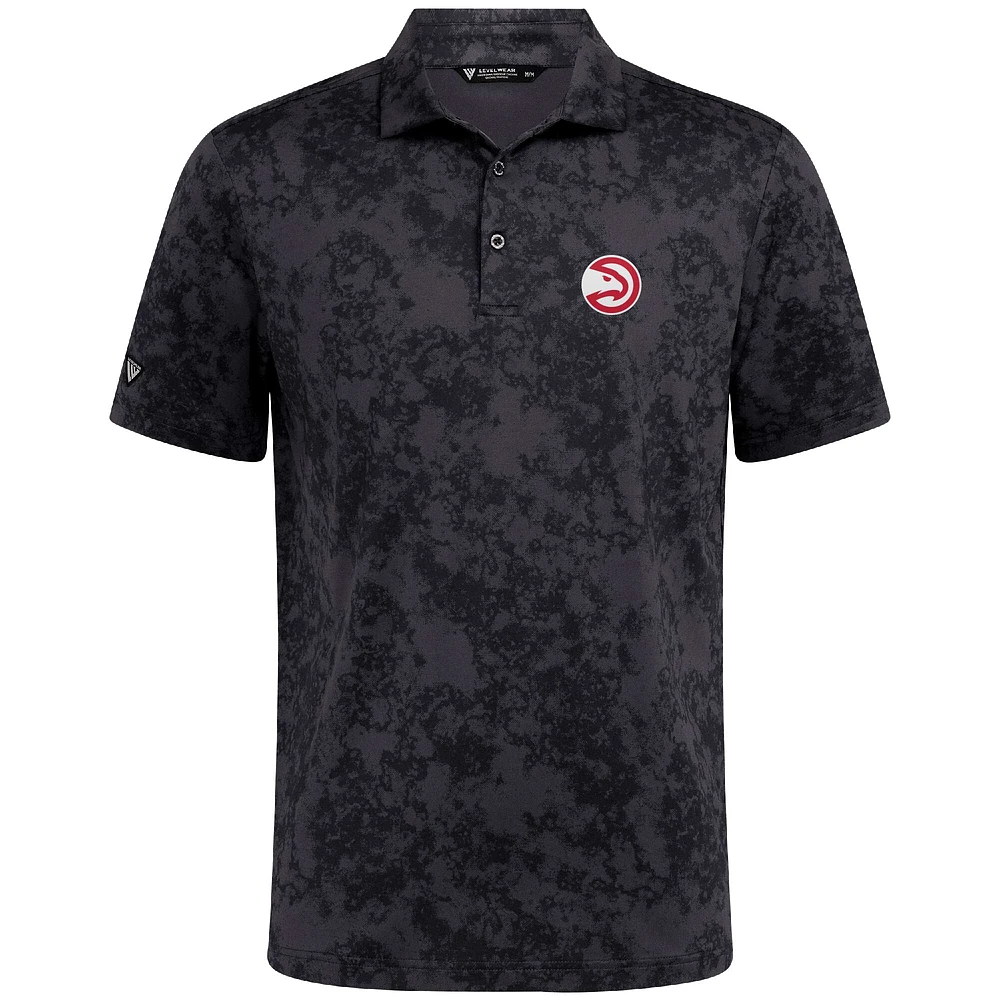 Men's Levelwear Black Atlanta Hawks Whisper Polo