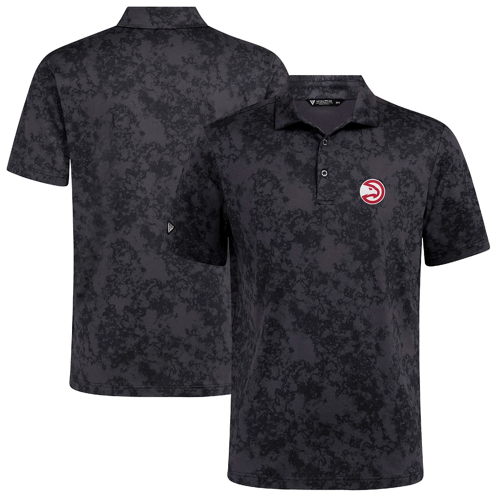 Men's Levelwear Black Atlanta Hawks Whisper Polo