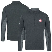 Men's Levelwear Heather Black Atlanta Hawks Waffle Insignia 2.0 Quarter-Zip Top