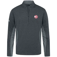 Men's Levelwear Heather Black Atlanta Hawks Waffle Insignia 2.0 Quarter-Zip Top
