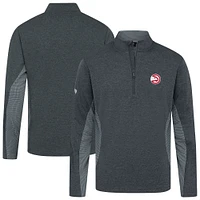 Men's Levelwear Heather Black Atlanta Hawks Waffle Insignia 2.0 Quarter-Zip Top
