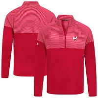 Men's Levelwear Red Atlanta Hawks Classic Stripes Quarter-Zip Top