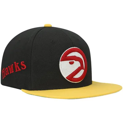 Atlanta Hawks Mitchell & Ness Hardwood Classics Snapback Hat - Black/Gold