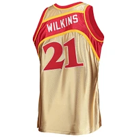 Men's Mitchell & Ness Dominique Wilkins Gold Atlanta Hawks 75th Anniversary 1986/87 Hardwood Classics Swingman Jersey