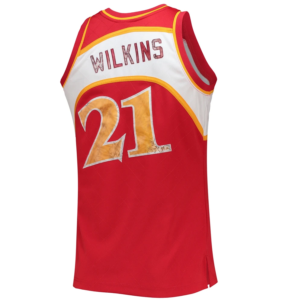 Maillot Swingman Diamond pour hommes Mitchell & Ness Dominique Wilkins rouge Atlanta Hawks 1986/87 Hardwood Classics NBA 75th Anniversary