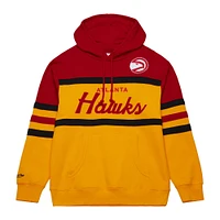 Sweat à capuche Mitchell & Ness pour hommes, or/rouge, entraîneur-chef des Atlanta Hawks