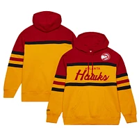 Sweat à capuche Mitchell & Ness pour hommes, or/rouge, entraîneur-chef des Atlanta Hawks