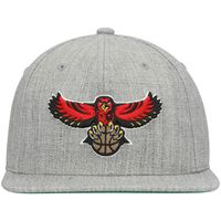 Men's Mitchell & Ness Heathered Gray Atlanta Hawks Hardwood Classics Team 2.0 Snapback Hat