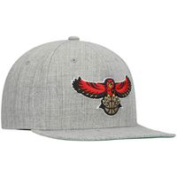 Men's Mitchell & Ness Heathered Gray Atlanta Hawks Hardwood Classics Team 2.0 Snapback Hat