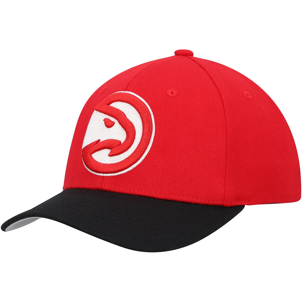 Casquette Atlanta Hawks MVP Team Two-Tone 2.0 Stretch Snapback Mitchell & Ness pour homme, rouge/noir