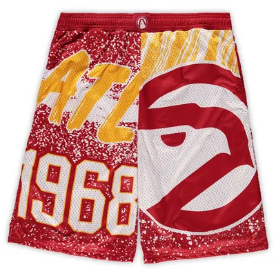 Atlanta Hawks Mitchell & Ness Big Tall Hardwood Classics Jumbotron Shorts - Red