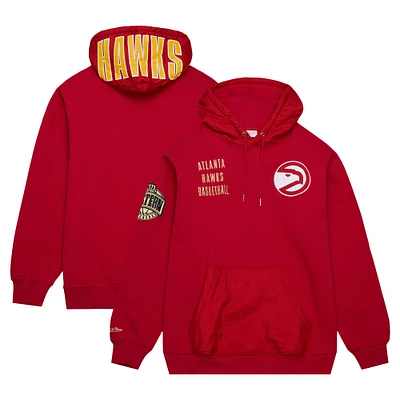 Sweat à capuche en polaire avec logo vintage Mitchell & Ness Atlanta Hawks Team OG 2.0 rouge pour hommes