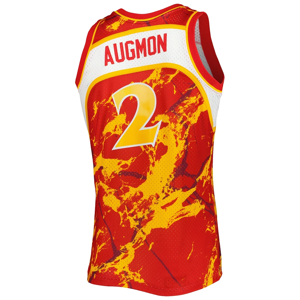 Men's Mitchell & Ness Stacey Augmon Red Atlanta Hawks 1991/92 Hardwood Classics Marble Swingman Jersey