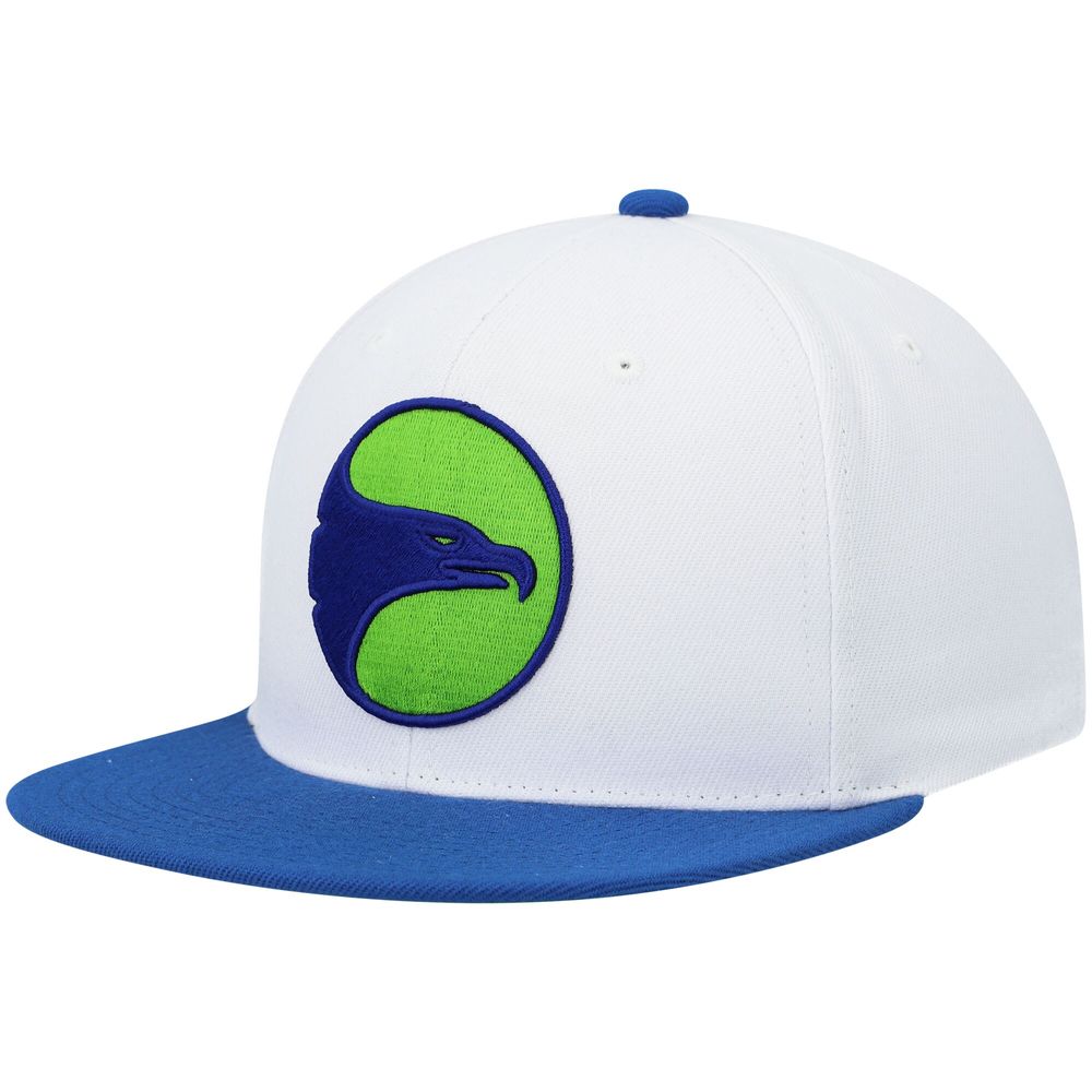 Men's Mitchell & Ness White/Royal Atlanta Hawks Hardwood Classics Snapback Hat