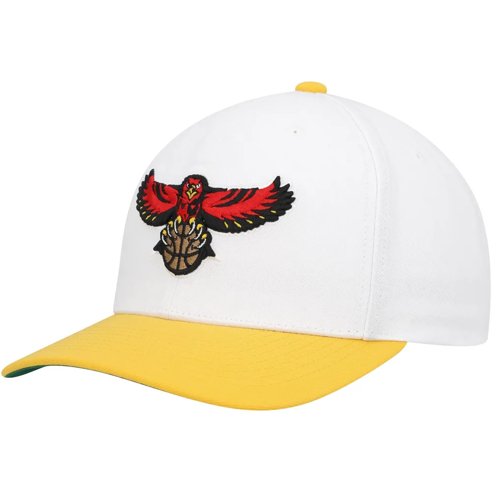 Men's Mitchell & Ness Red/Yellow Atlanta Hawks Hardwood Classics Two-Tone  Snapback Hat